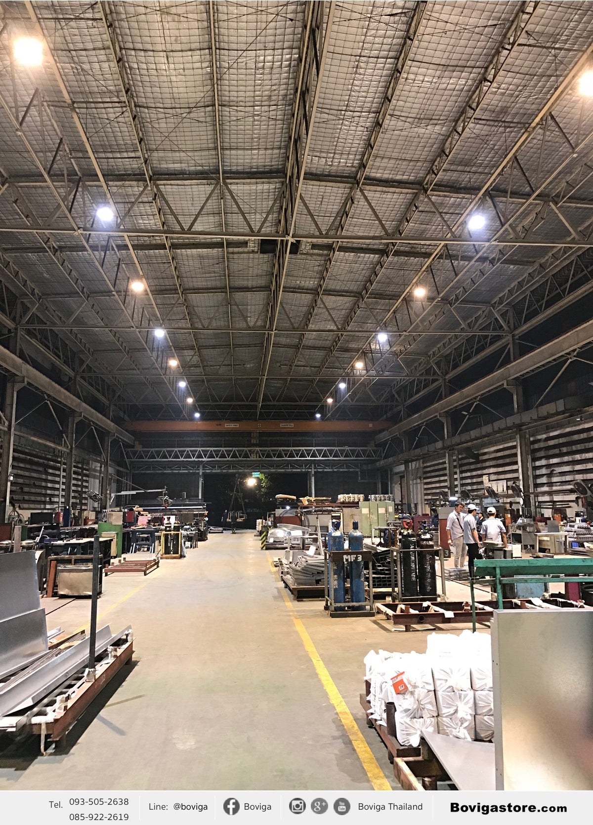 งานติดตั้ง และ ออกแบบแสงสว่าง ในโรงงานอุตสาหกรรม โดย ใช้ โคมไฟ LED High Bay ไฮเบย์ LED 300W วัตต์ รุ่น Series 8 แบรนด์ BOX BRIGHT