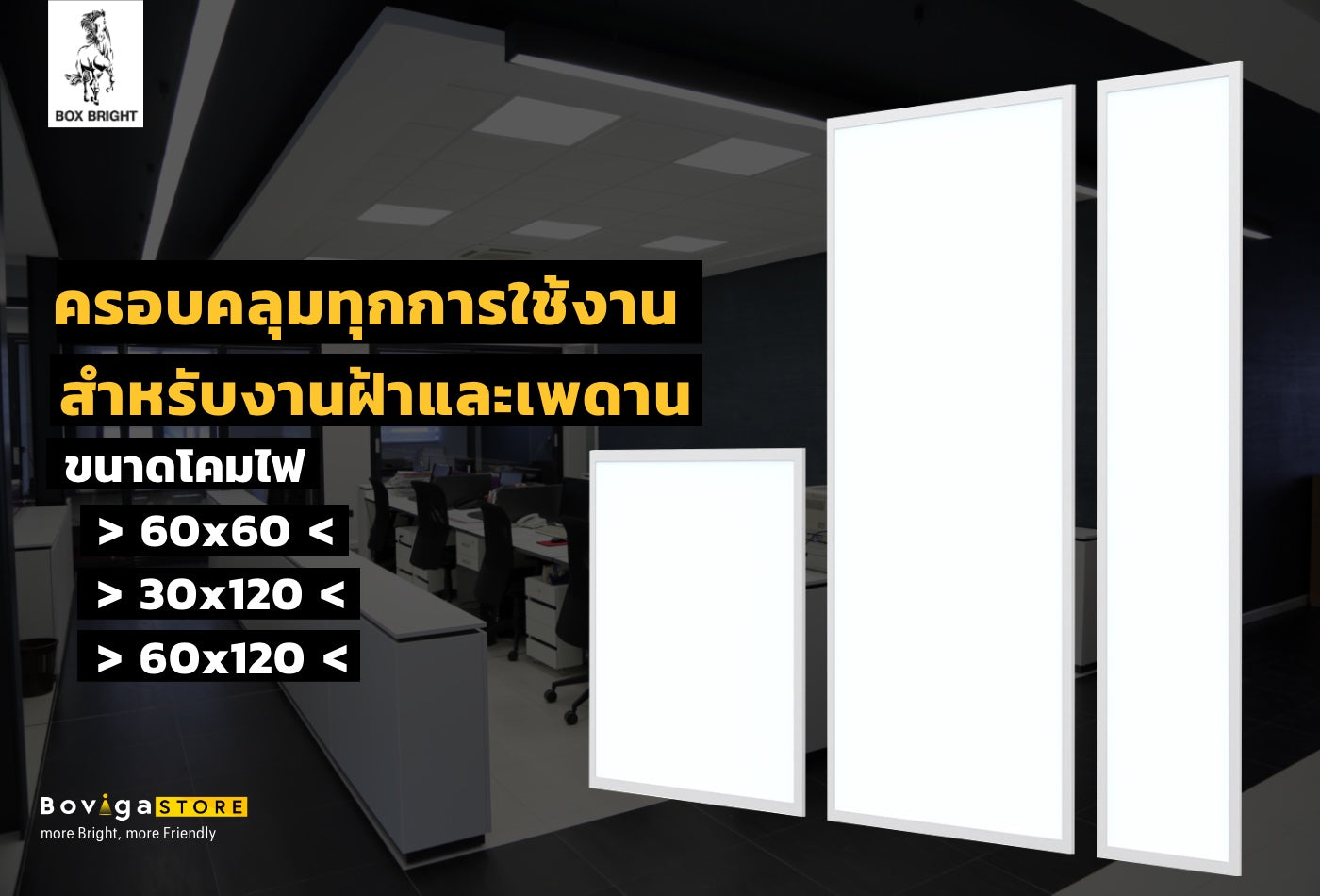 ขนาดโคมไฟ พาเนล led มี 3 ขนาด