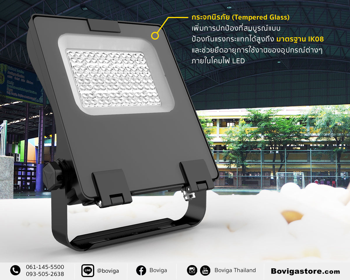 ติดตั้งโคมไฟ LED Flood Light ขนาด 150วัตต์ รุ่น Series7 ภายในสนามกีฬาในร่ม โรงเรียนปัญญาวรคุณ "แสงสว่าง ช่วยเสริมสร้างศักยภาพทางด้านกีฬาแก่เยาวชน"