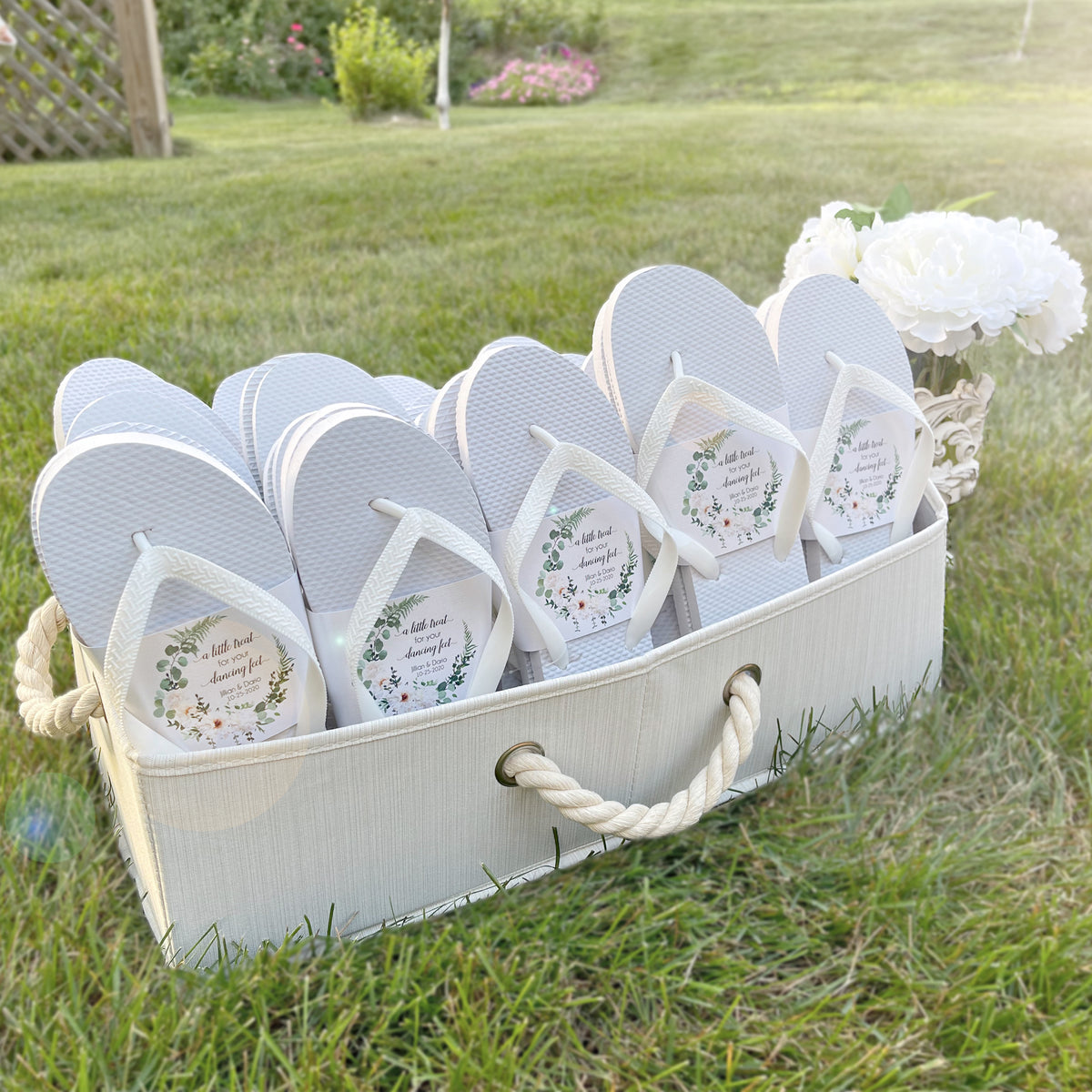 Rustic Crate Wedding Flip Flop Favors Kit