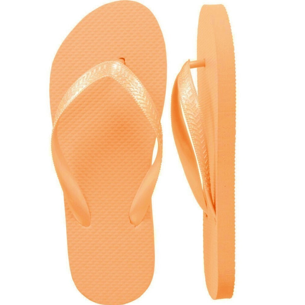 peach flip flops