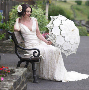 bride with umbrella