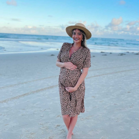 leopard print maternity dress