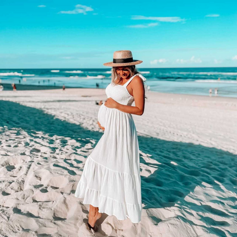 white maternity dress