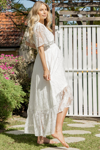 White Lace Maternity Dress