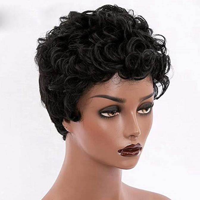 New style wig short curly hair fluffy short curly hair chemical fiber wig headgear