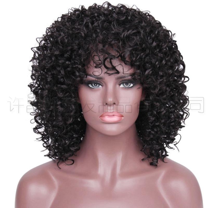 New style wig lady big curly hair chemical fiber headgear