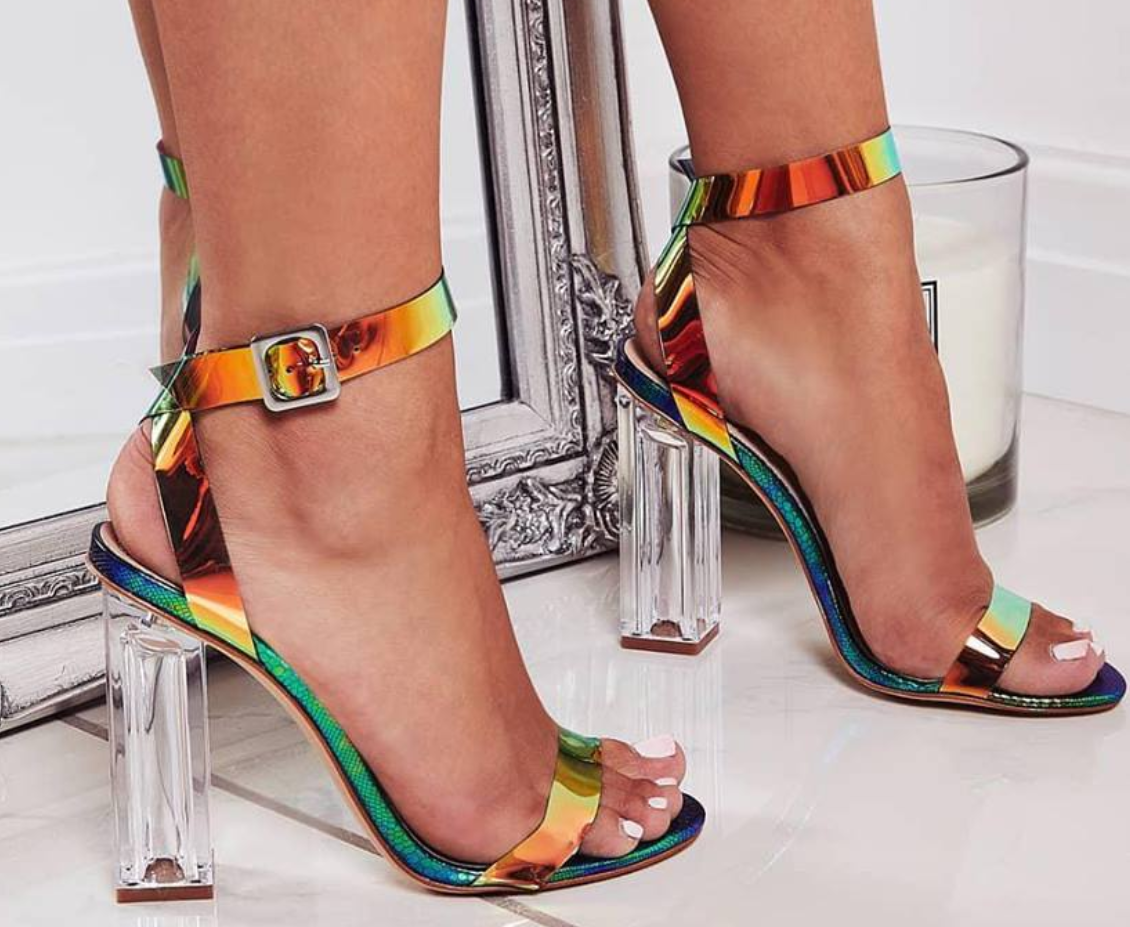 Hot style sells crystal and illusion colorful snake pattern sandals