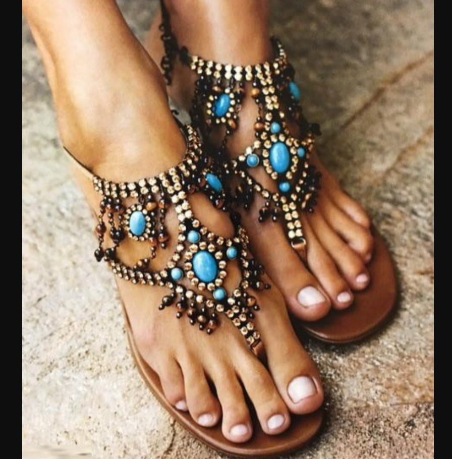 Hot style sells beaded flat sandals for women