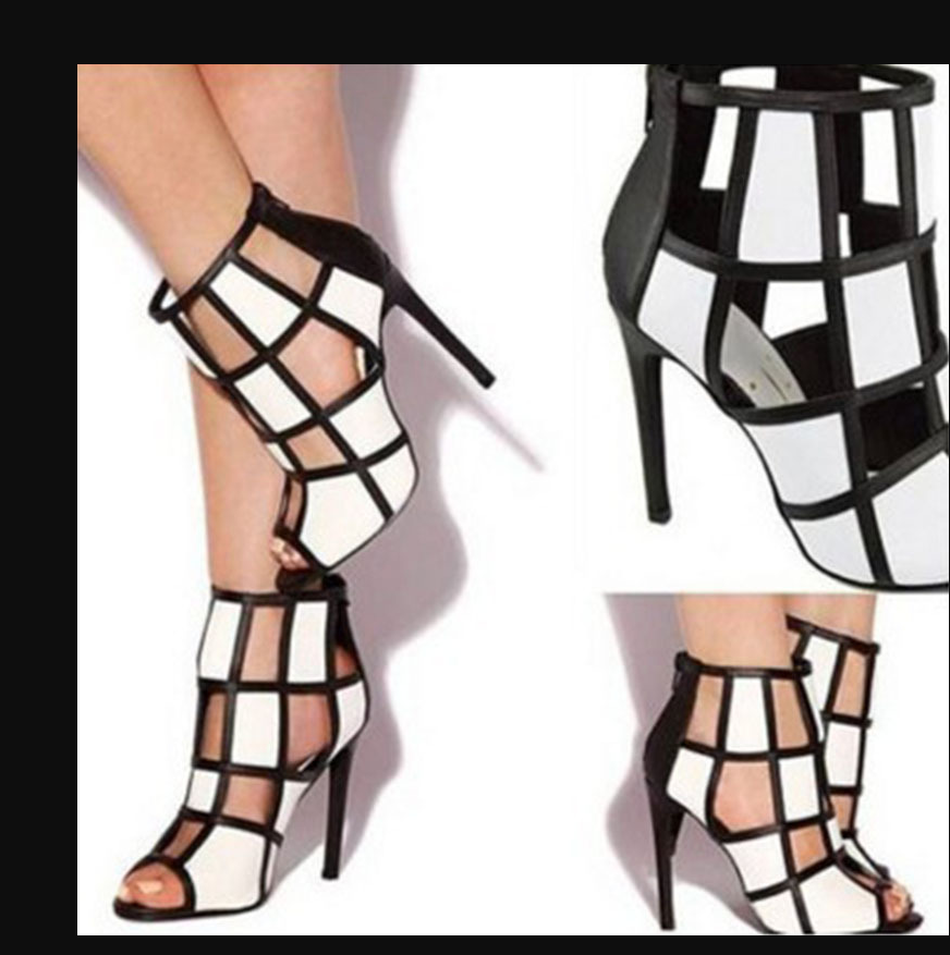 New women's sandals with matching high heels and thin heels