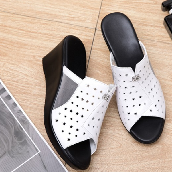 New hot selling toe toe waterproof platform heel wedge heel sandals  shoes