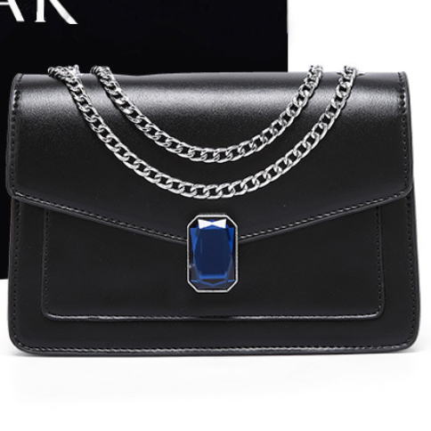 New fashion gem lock chain all-match one-shoulder messenger small square bag