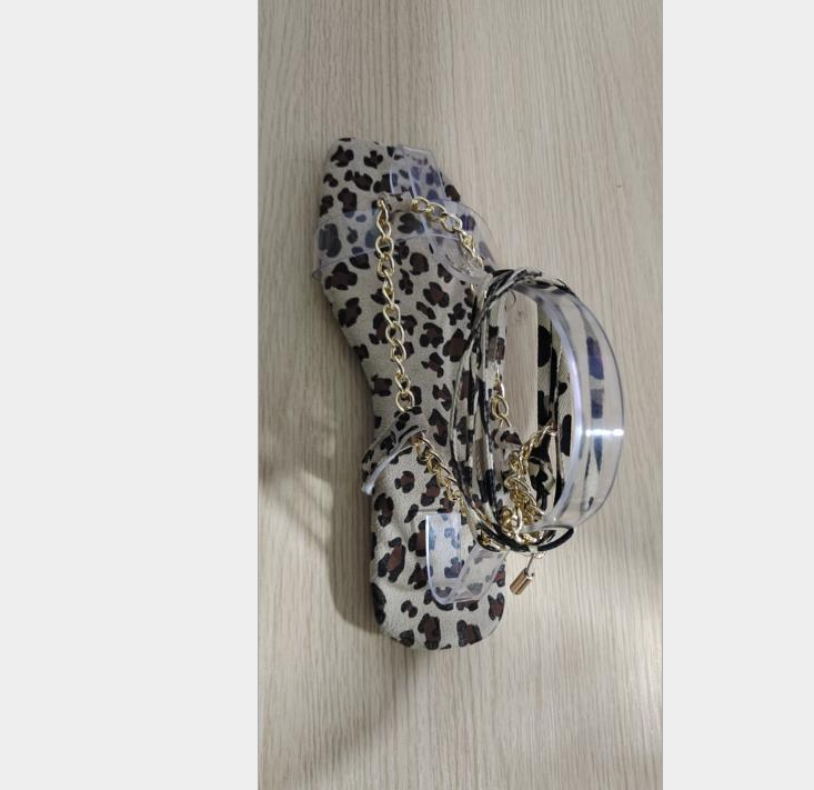 New fashion metal chain strap ladies sandals and slippers