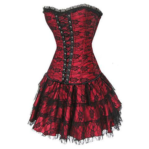 Gothic Lolita Steampunk Dress with Corset Top, Mini Skirt – Rebel Style ...