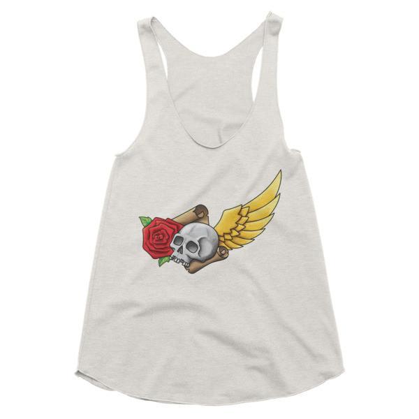 Skull and Rose Tattoo-inspired Women's Racerback Tank – Rebel Style Shop