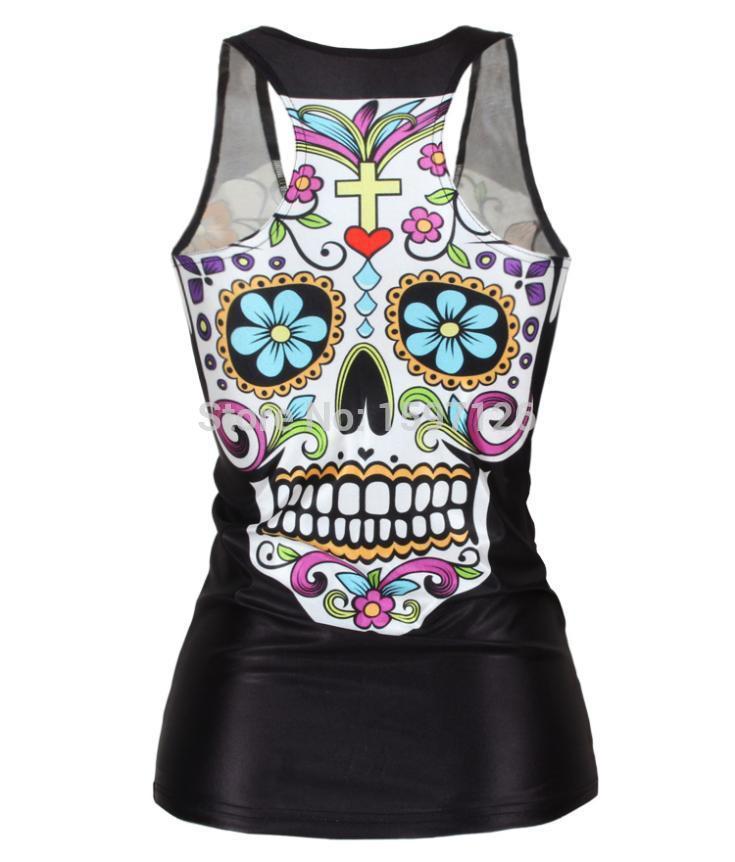 Floral Sugar Skull Tank Tops For Women Now Trending Rebel Style Shop 