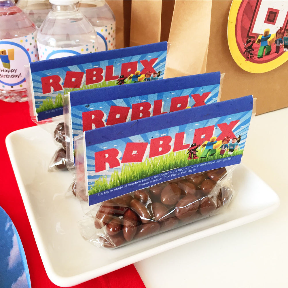 Roblox Inspired Compostable Treat Bag Kit Pack Of 8 Plant Based Plas Tessa Bunny S - roblox rainbow banana
