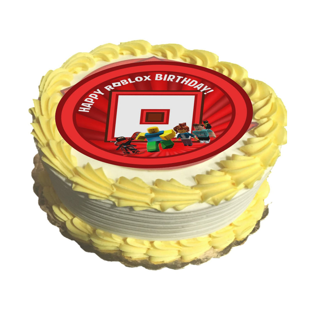 Roblox Cake Topper 6 Inch Round On 100 Recycled Pcw Paperbard - new roblox logo cake
