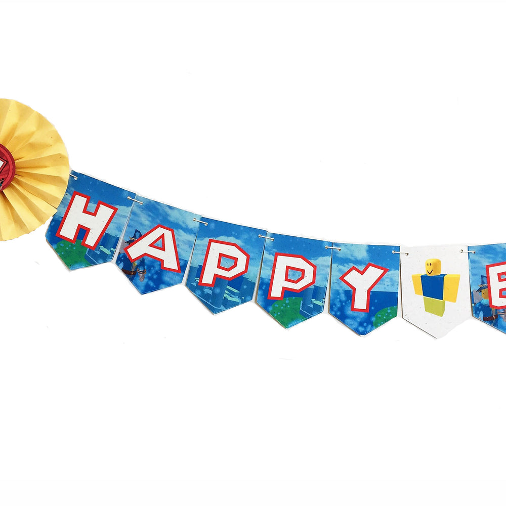 Roblox Inspired Happy Birthday Banner 8ft Tree Free Paper - roblox update banner