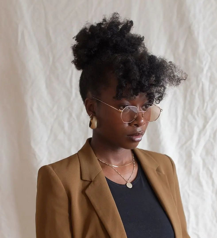 High Puff with Bangs on Natural Hair