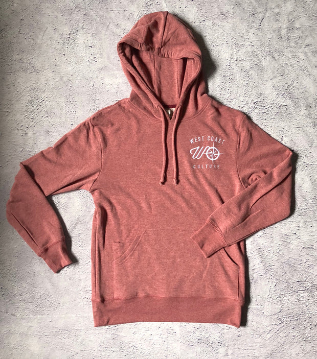 faded red hoodie