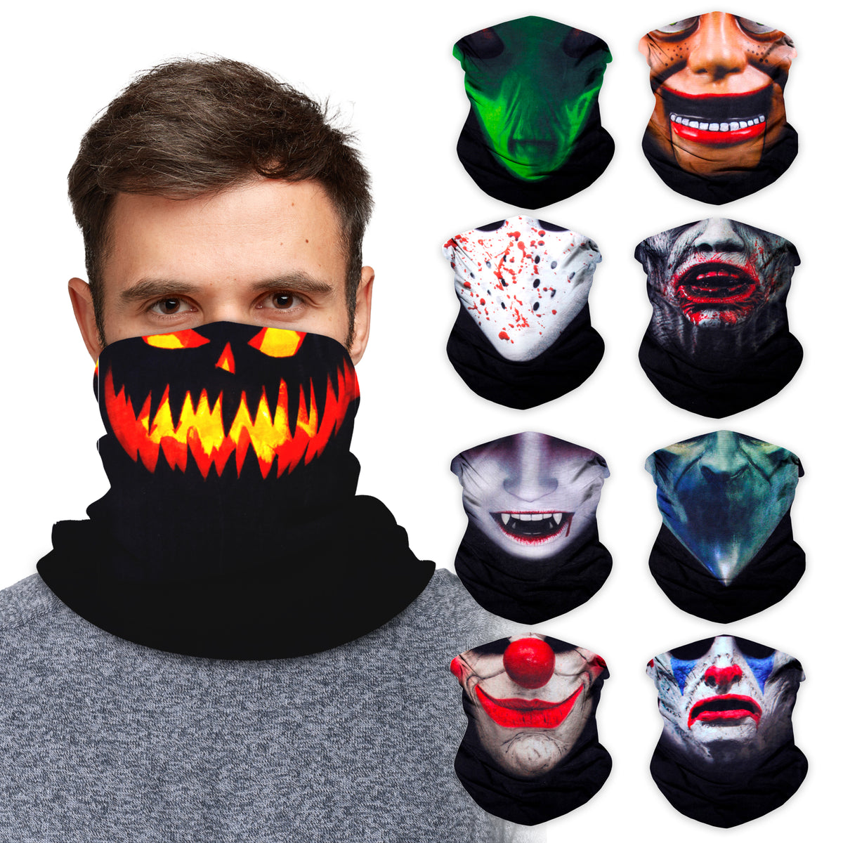 9PCS Seamless Bandanas Face Mask Headband Scarf