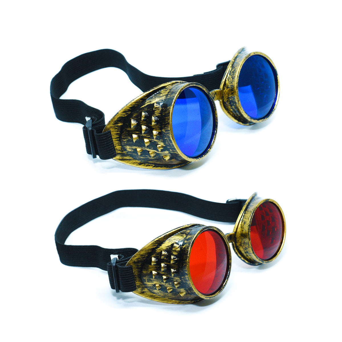 Black Steampunk Goggles Kaleidoscope Glasses - Trippy Psychedelic Rave