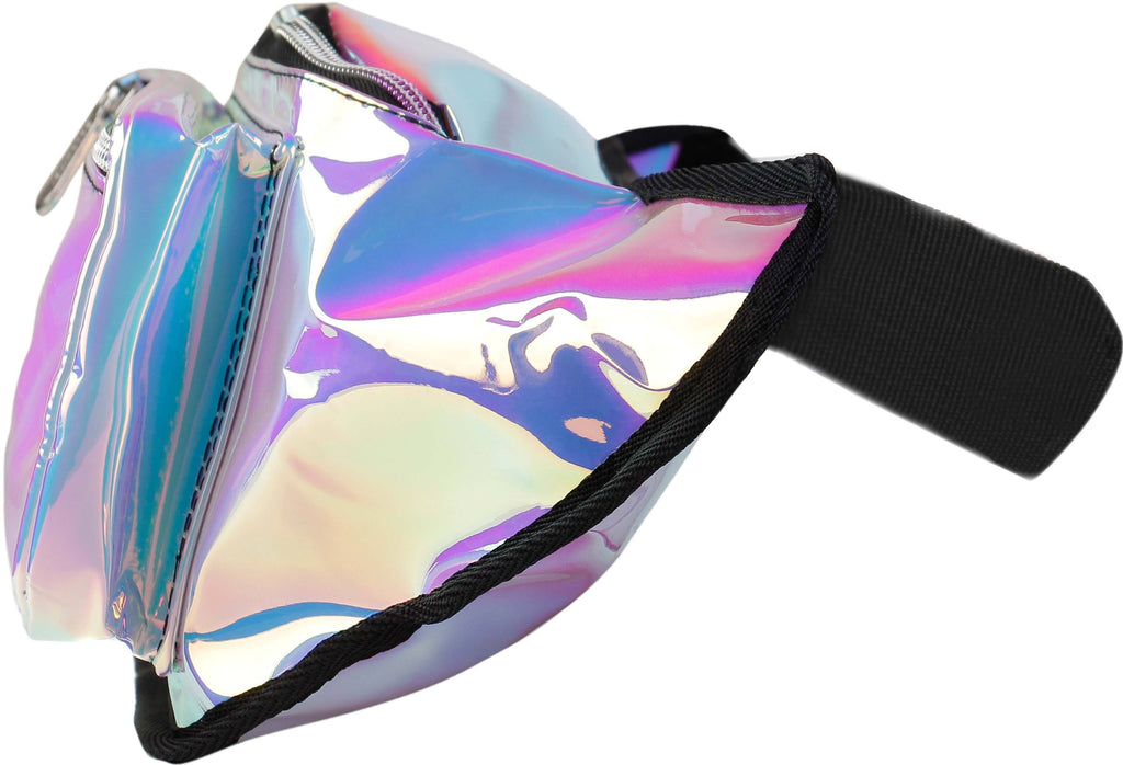 pink iridescent fanny pack
