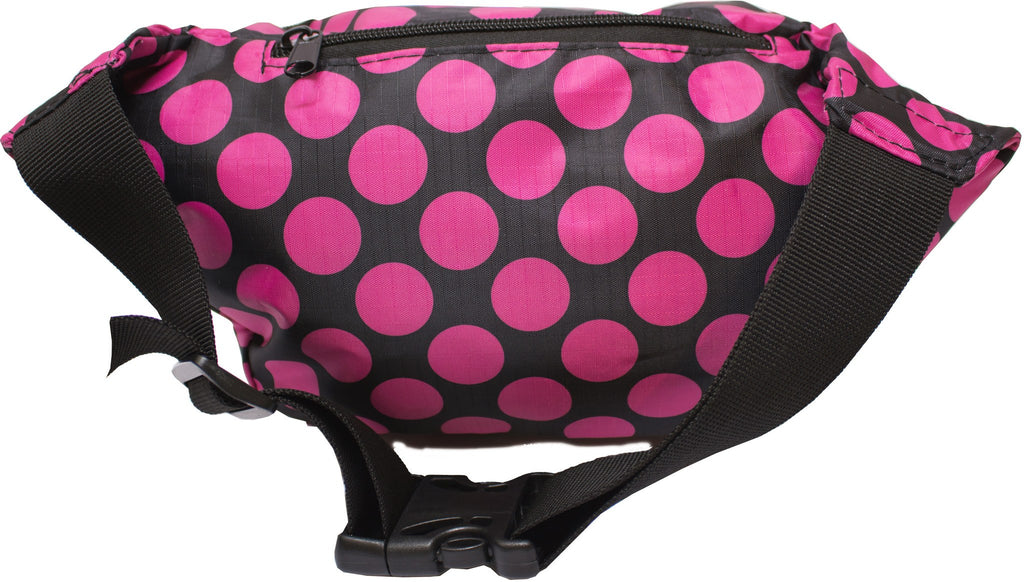 Polka Dot Black & Pink Fanny Pack | SoJourner Bags