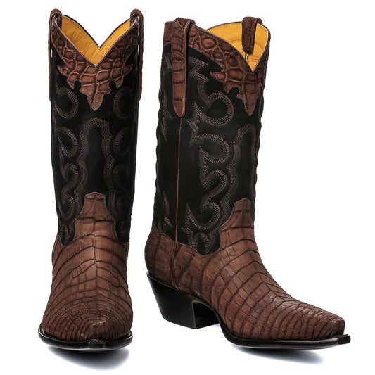 Crocodile Sueded with Nubuck 12" Brown - Back at the Ranch