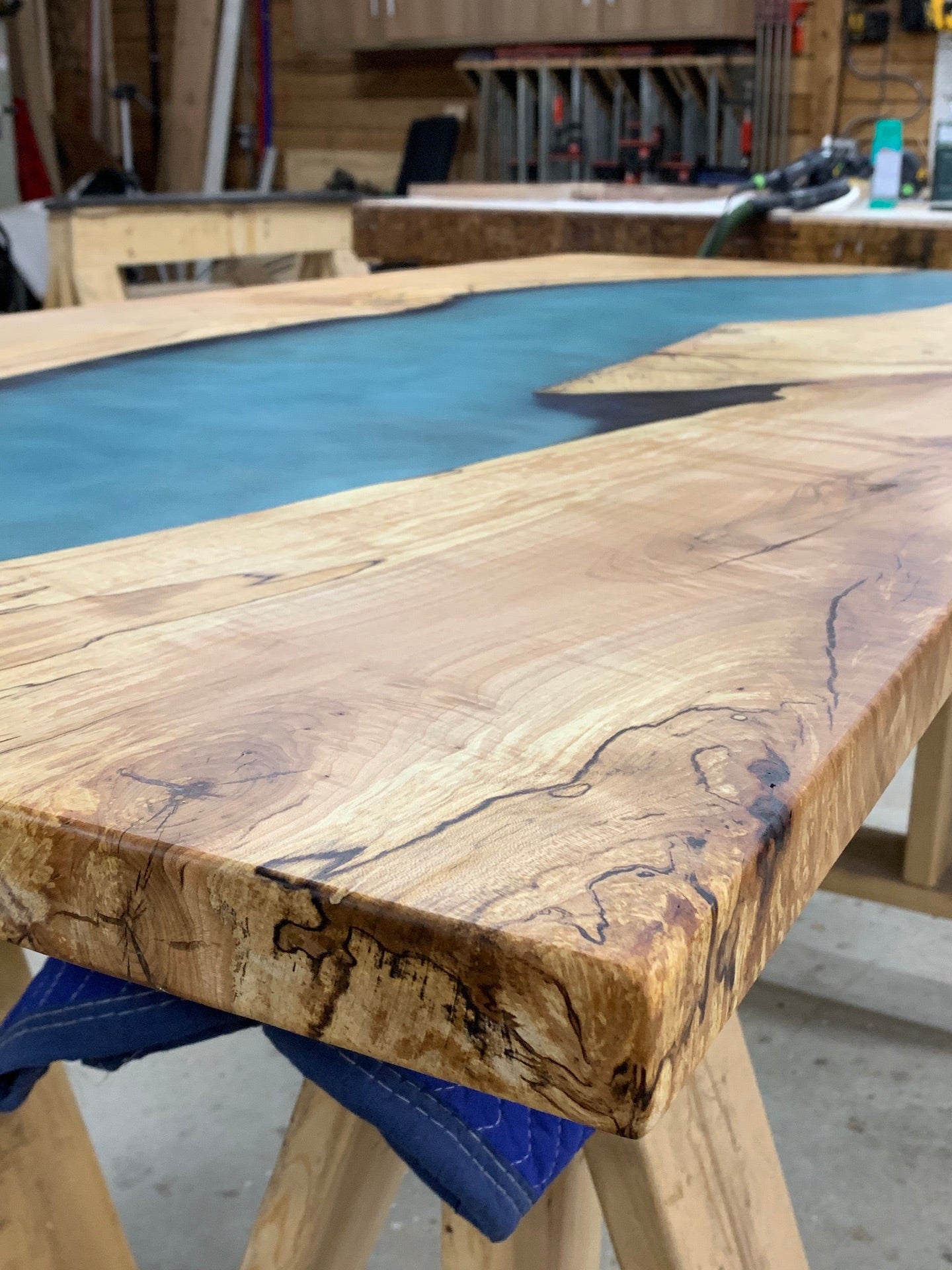 Maple Epoxy River Dining Table Canadian Woodworks