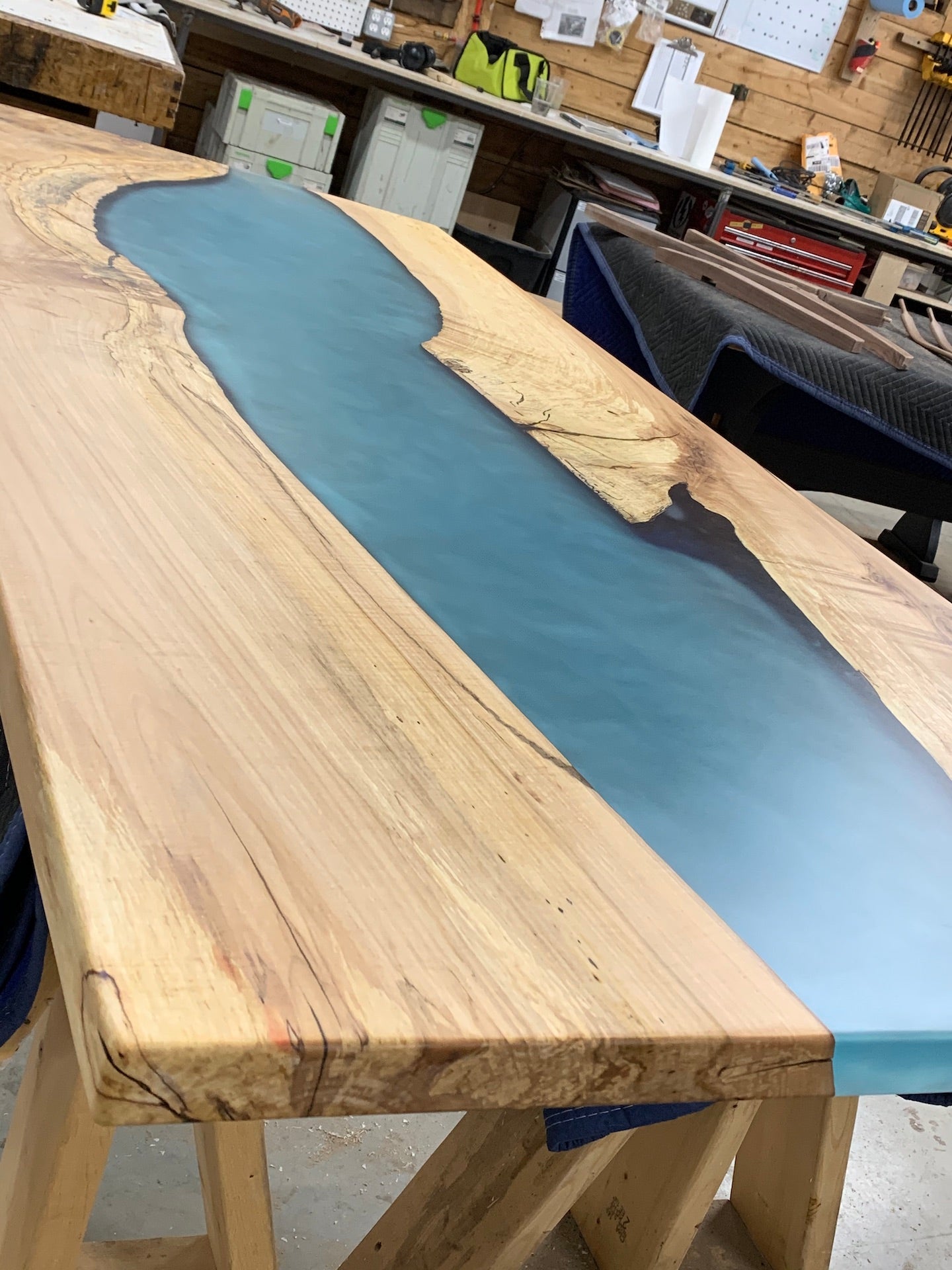 Maple Live Edge Slab Table, 7'6 Long