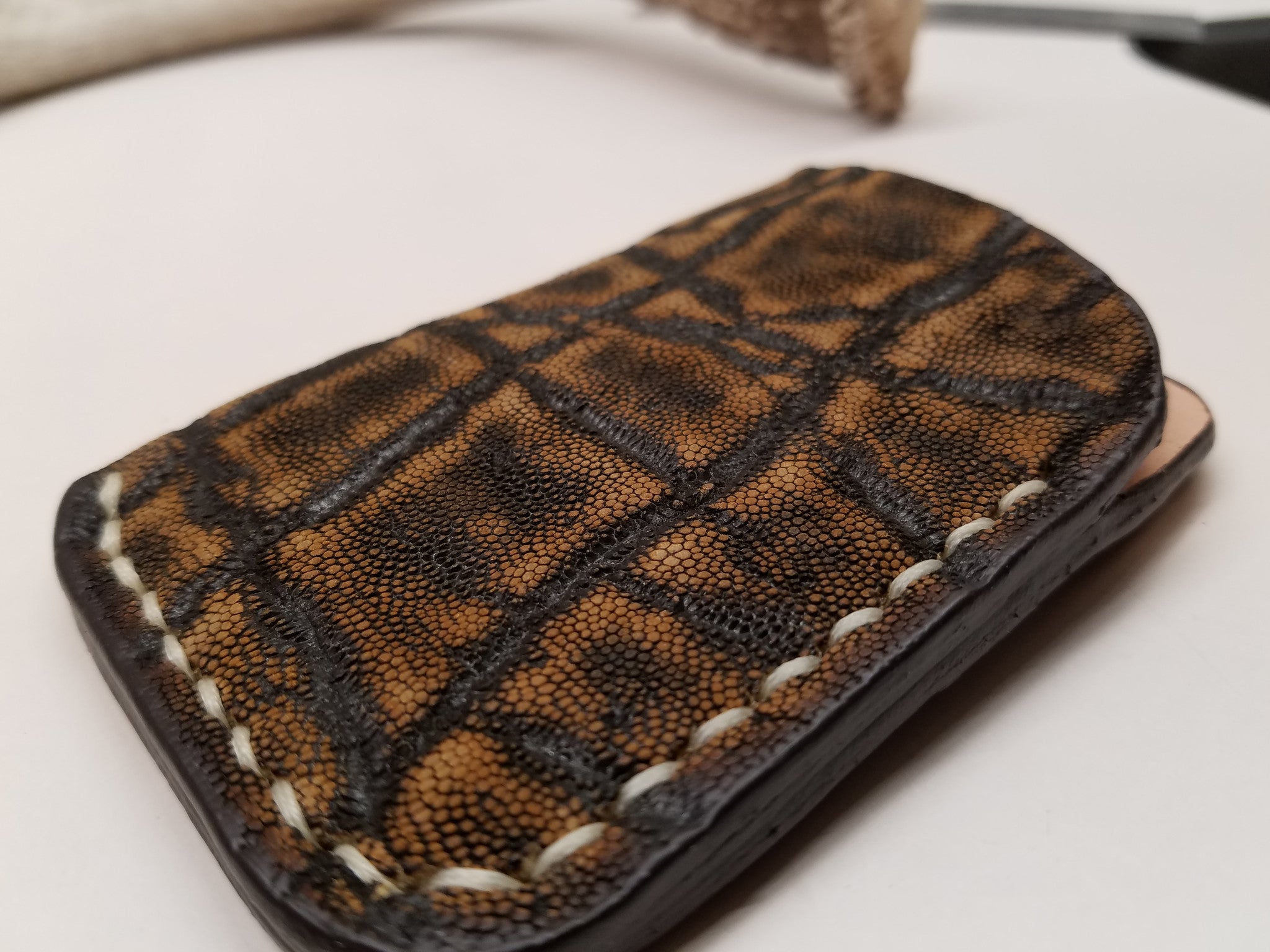 Elephant Skin Minimalist Front Pocket Wallet | O V leather