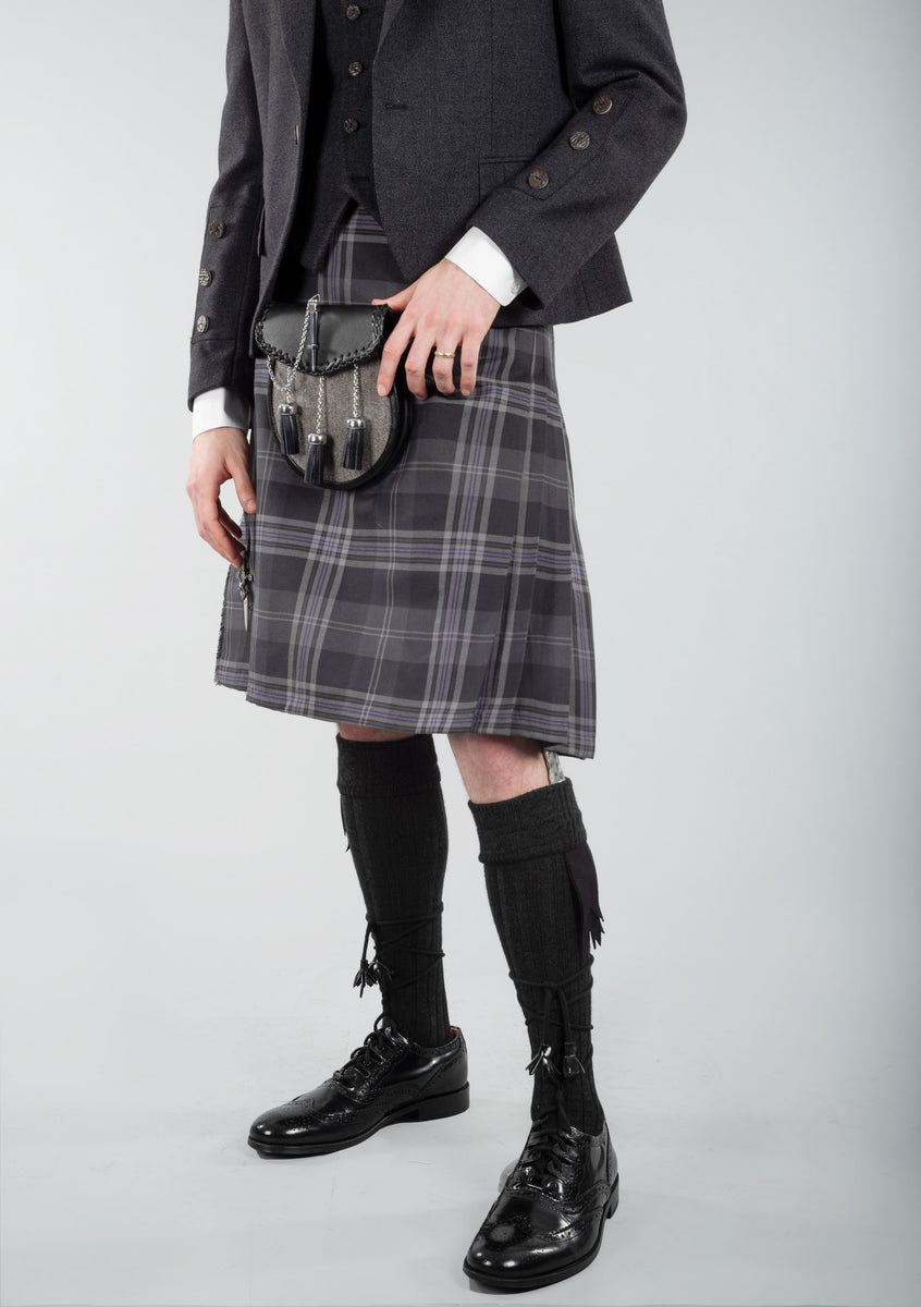 Persevere Flint Grey Tartan 8 Yard Kilt Kilt Society™