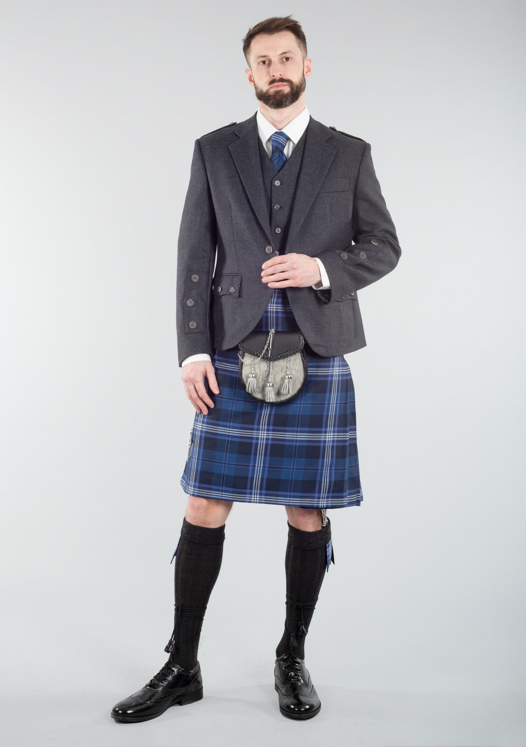 Persevere Thistle Blue Braemar Kilt Outfit – KILT SOCIETY™