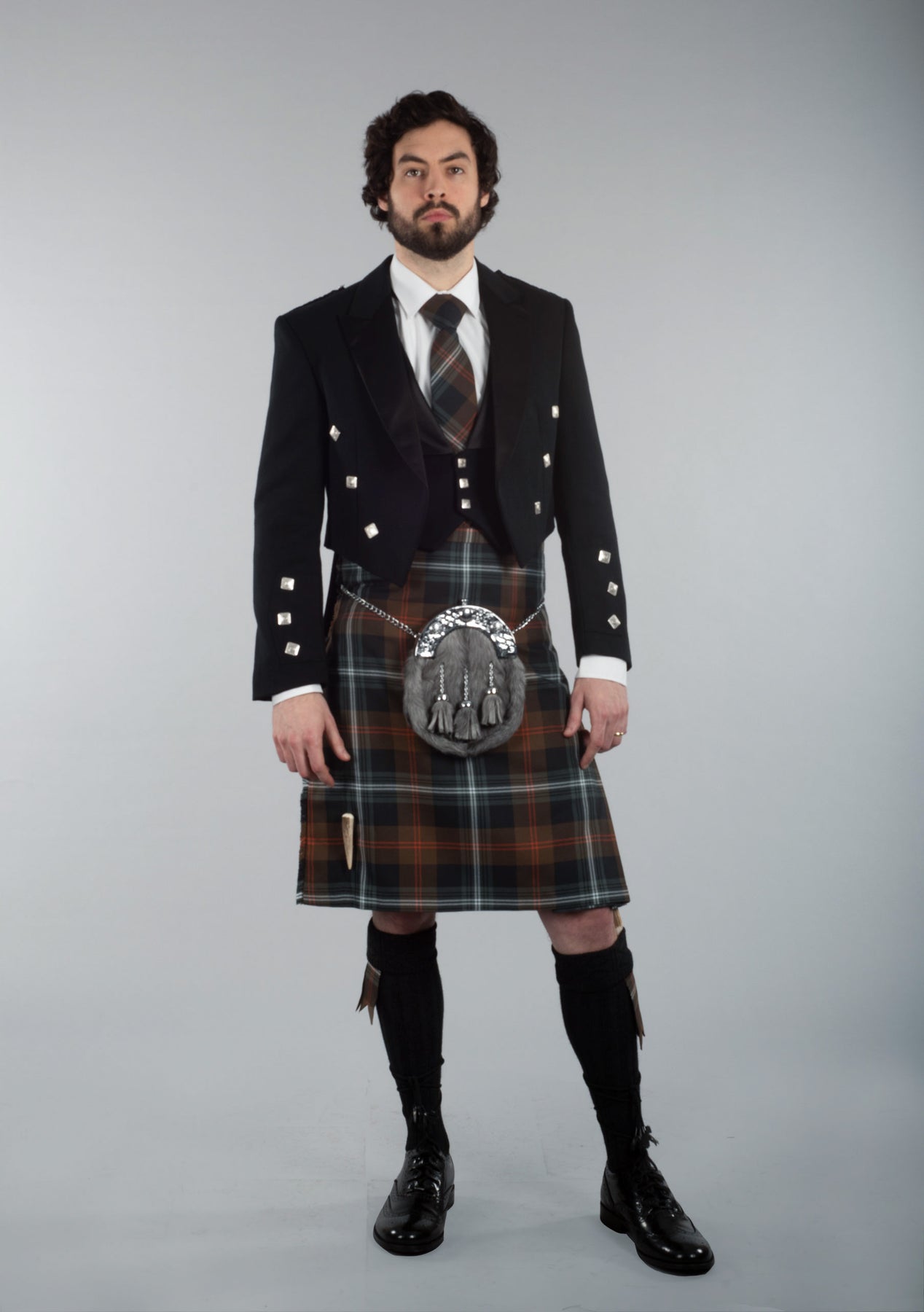 Persevere Weathered Brown Prince Charlie Kilt Outfit Kilt Society™