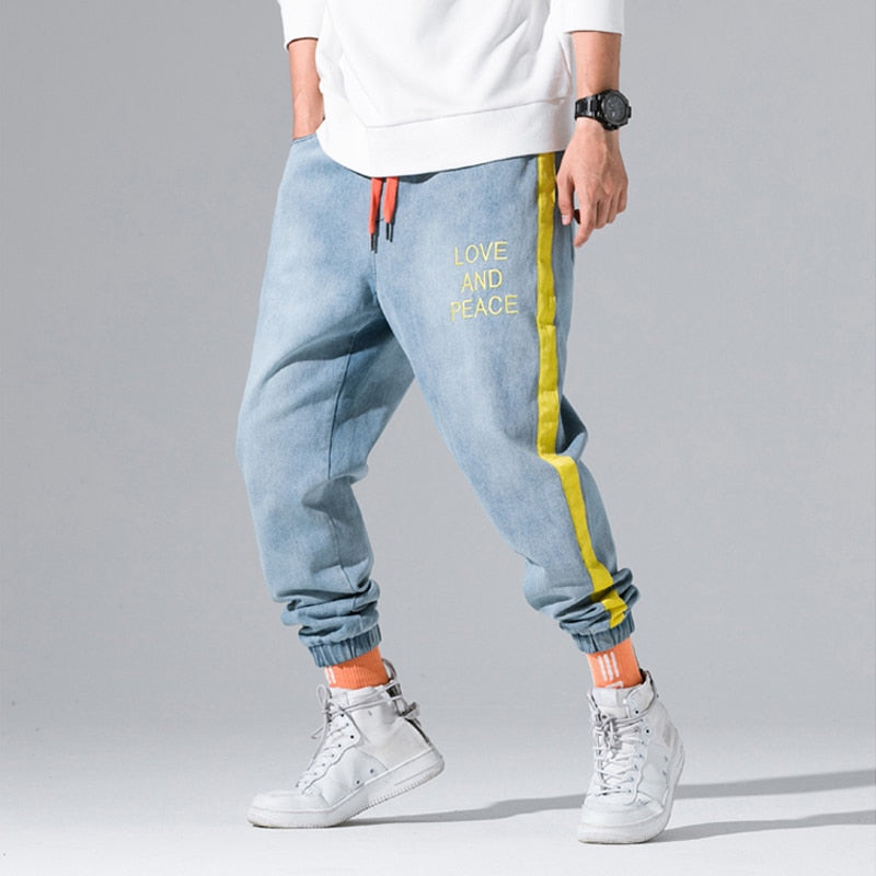 jeans with yellow stripe