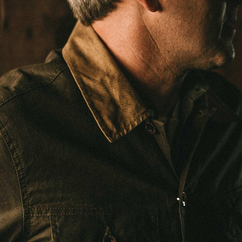 the long haul jacket in tobacco waxed canvas