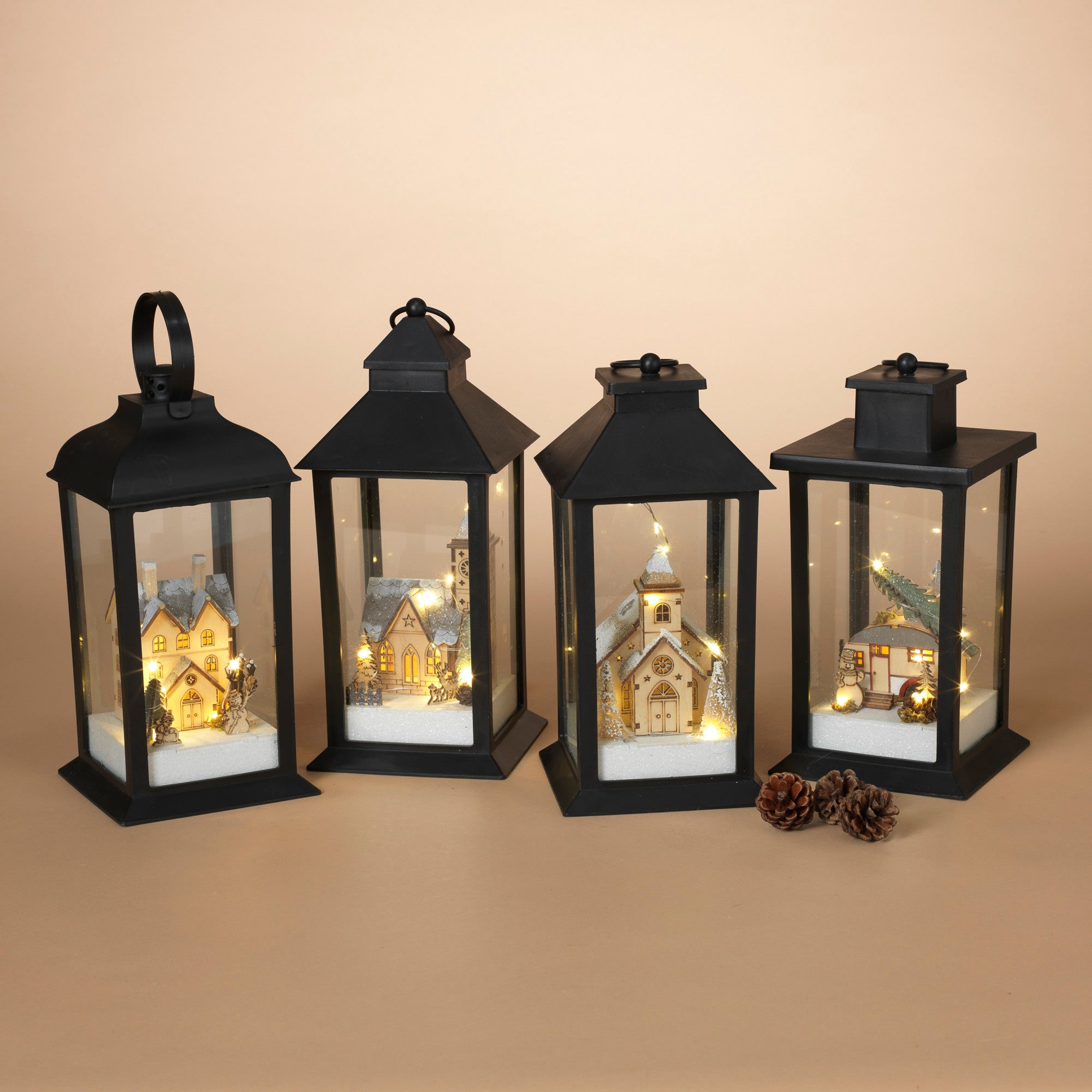 lighted lanterns