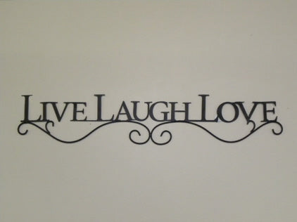 black live laugh love metal wall art