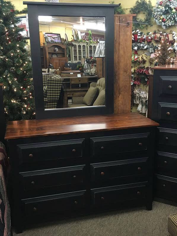 Black 6 Drawer Dresser With A Michael S Cherry Top Kc Country