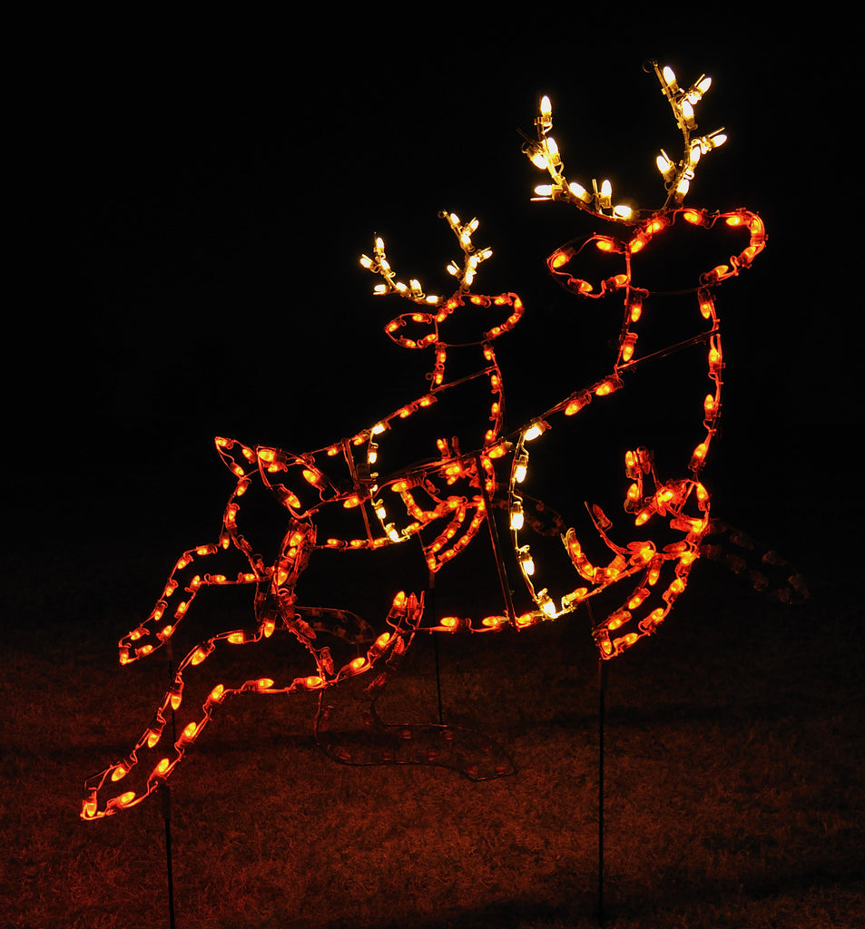 Lighted Reindeer Yard Decorations LED Reindeer Outdoor