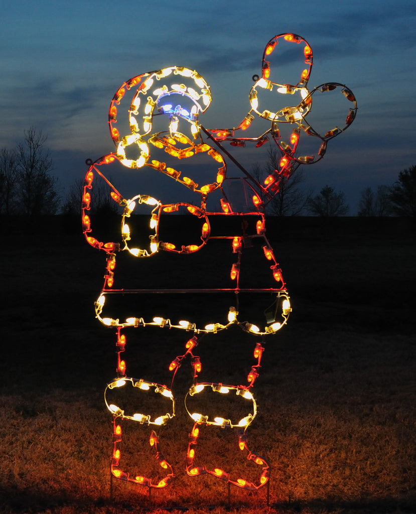 Outdoor Santa Lights Waving Santa Christmas Lights