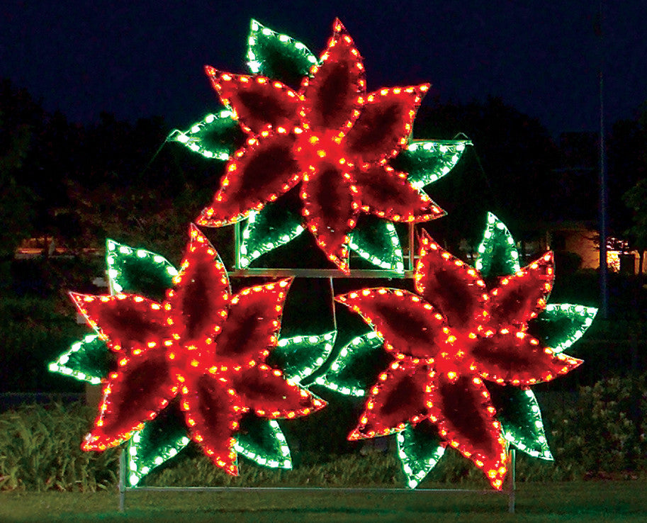 poinsettia with lights