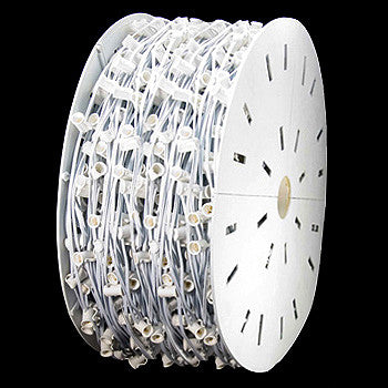 1000' C9 Christmas Light Spool - 18" spacing - White Wire | All American Christmas Co
