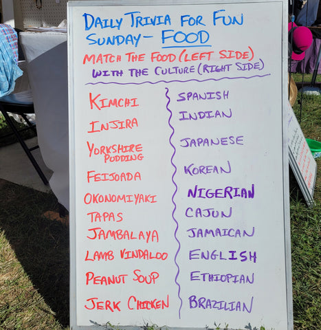 Trivia questions at Falcon Ridge Folk Festival 2022