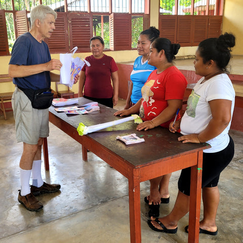 Campbell Plowden role plays a tourist buyer with Puca Urquillo artisans
