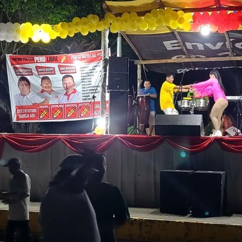 Campaign party for regional election in Pebas, Peru