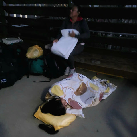 Amazon Ecology team sleeping at port in Pebas