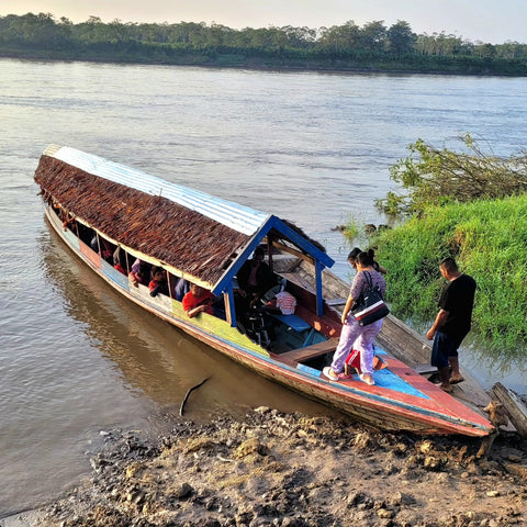 Motor boat carrying passengers from Nauta to communities along the Maranon and Yarapa Rivers